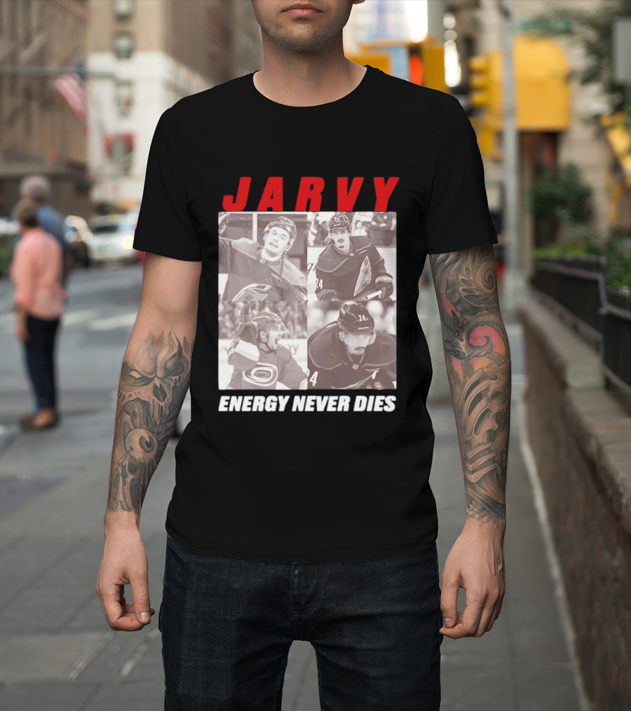 Seth Jarvis Jarvy Carolina Hurricanes Energy Never Dies T-Shirt