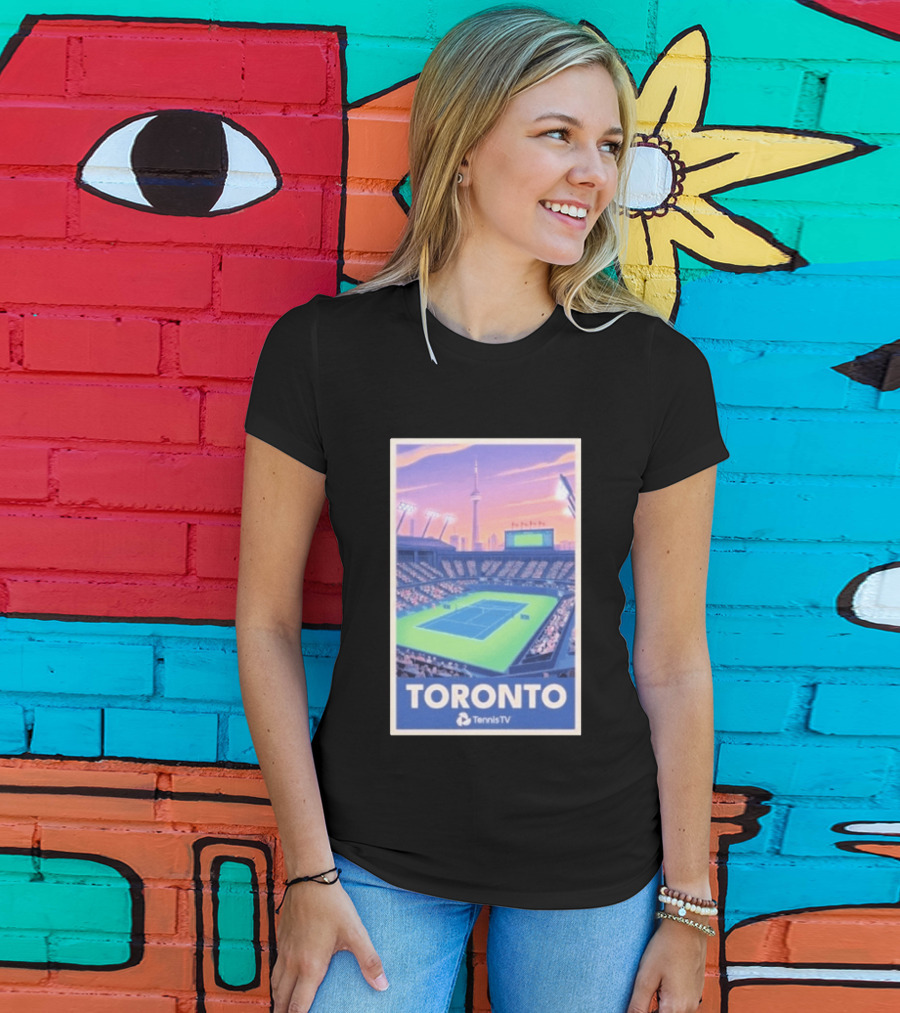 Toronto Tennis Stadium Illustration Tennis TV T-Shirt