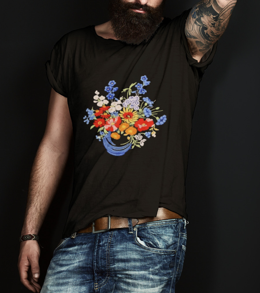 Floral Garden Vibrant Watercolor Bouquet T-Shirt