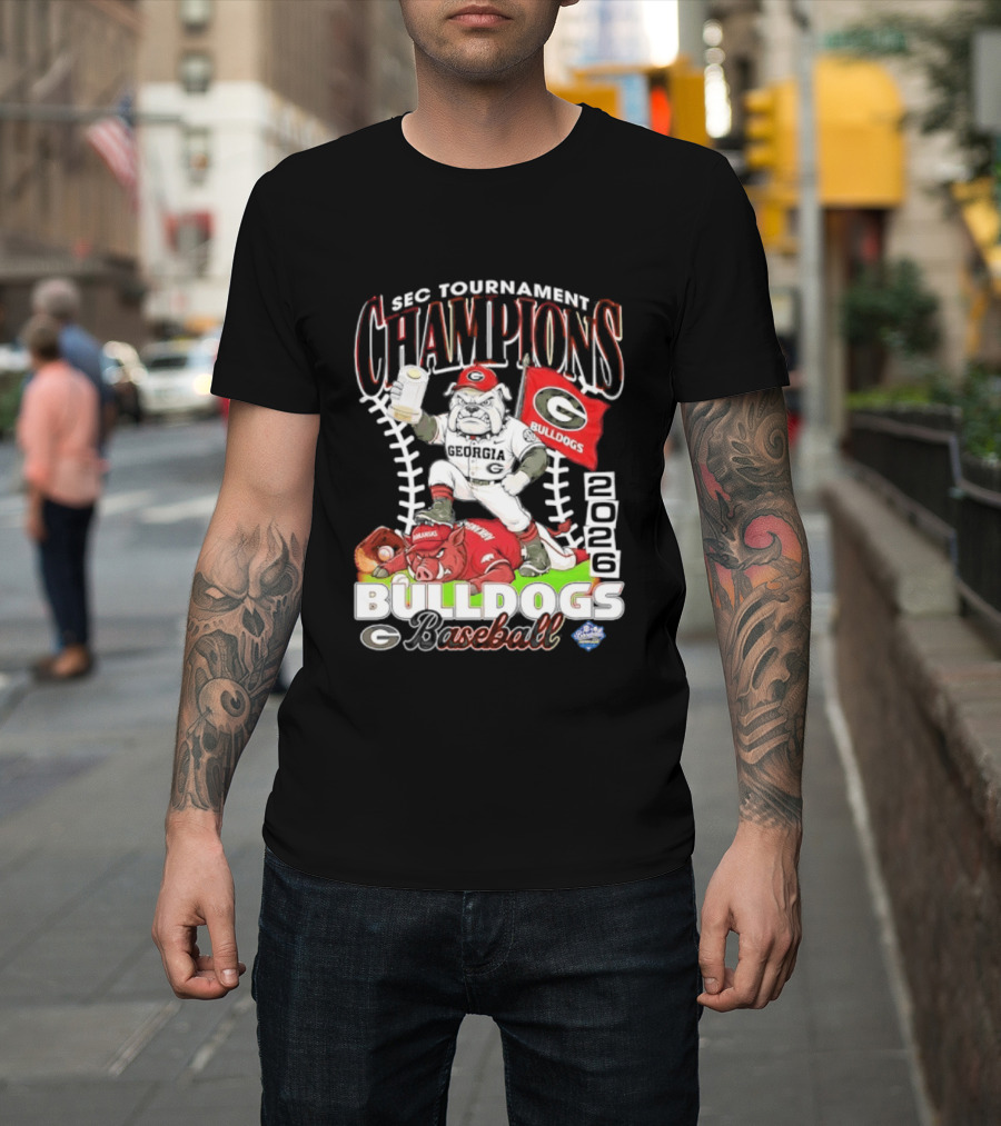 Georgia Bulldogs SEC Tournament Champions 2026 Baseball Victory T-Shirt