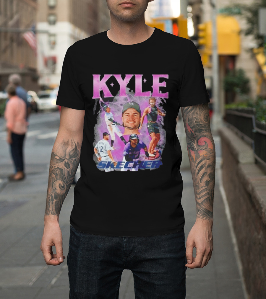 Kyle Skechers Baseball Player Collage T-Shirt