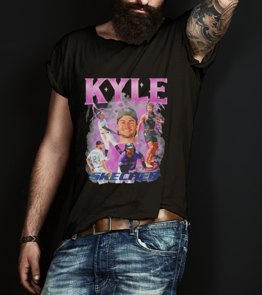 Kyle Skechers Baseball Player Collage T-Shirt