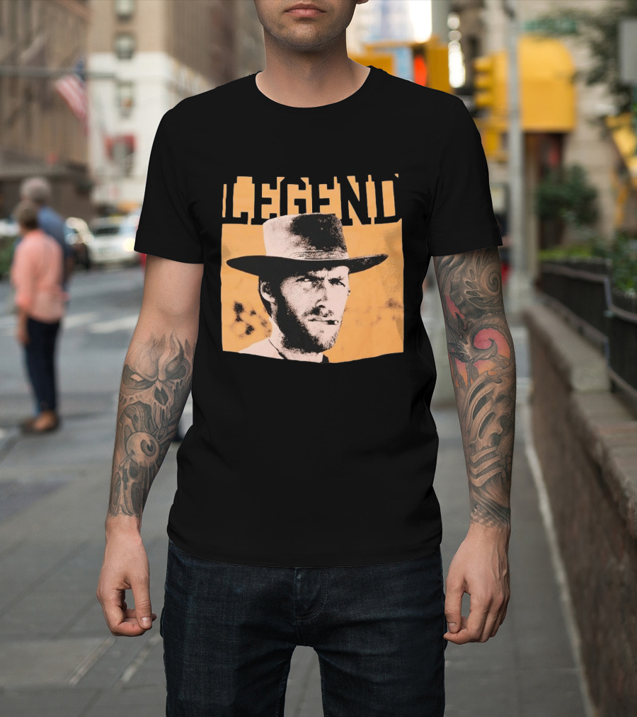 Legend Clint Eastwood Smoking Cigar Classic Western T-Shirt