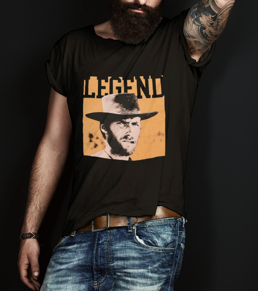 Legend Clint Eastwood Smoking Cigar Classic Western T-Shirt