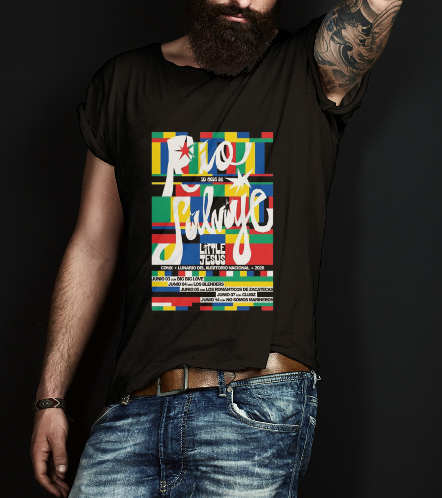 Río Salvaje 10 Años De Little Jesus CDMX Lunario Del Auditorio Nacional 2026 T-Shirt