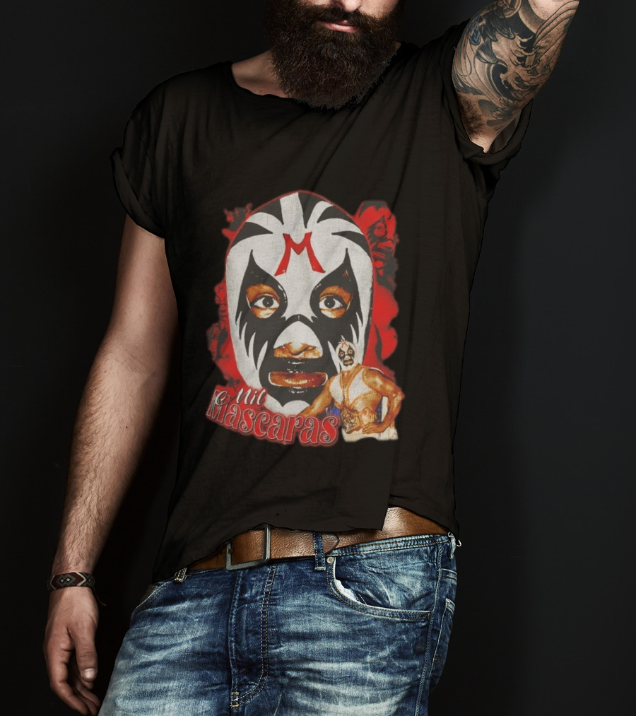 Mil Mascaras Lucha Libre Mask Iconic Mexican Wrestling Legend T-Shirt