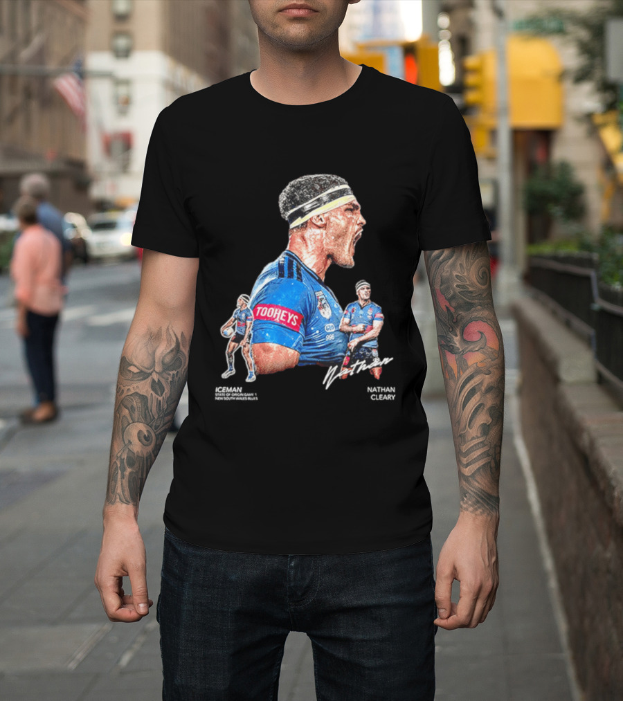 Tooheys Nathan Cleary NSW Blues Rugby Player Collage T-Shirt
