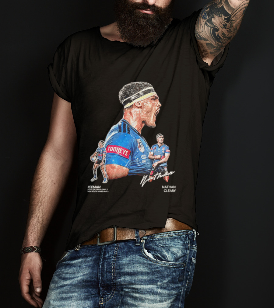 Tooheys Nathan Cleary NSW Blues Rugby Player Collage T-Shirt