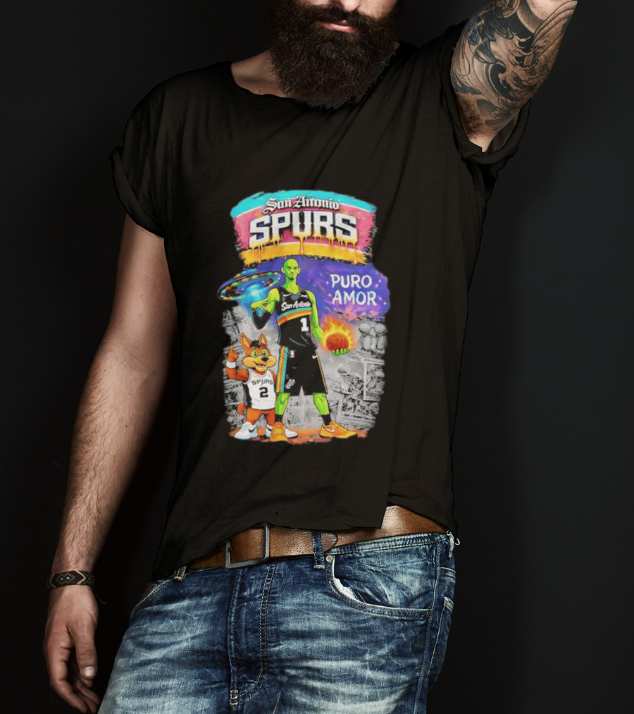 San Antonio Spurs Alien Basketball Puro Amor Fiesta Vibes T-Shirt