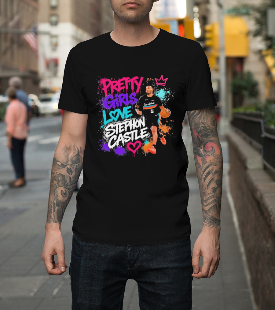 San Antonio Spurs Pretty Girls Love Stephon Castle Basketball T-Shirt