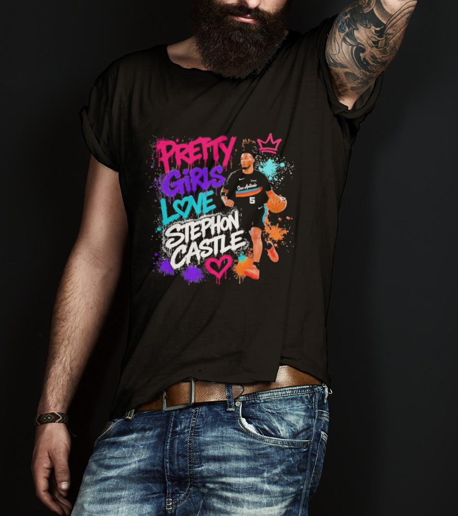 San Antonio Spurs Pretty Girls Love Stephon Castle Basketball T-Shirt