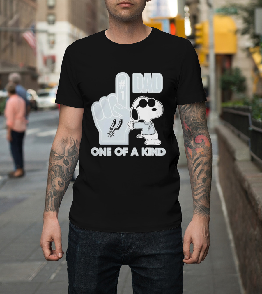 Snoopy Wearing Sunglasses With Spurs Foam Finger One Of A Kind Dad T-Shirt