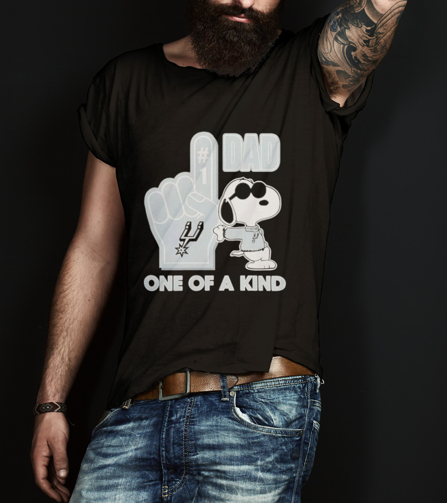 Snoopy Wearing Sunglasses With Spurs Foam Finger One Of A Kind Dad T-Shirt