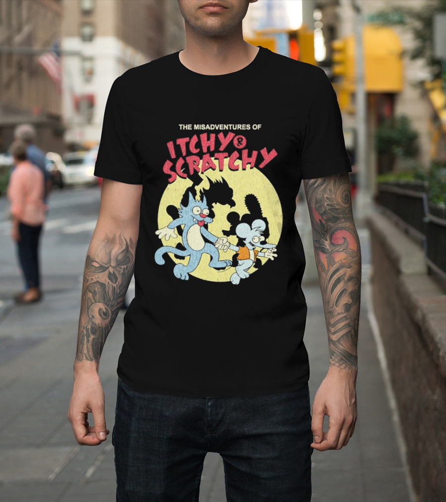 The Misadventures Of Itchy Scratchy Cartoon Characters T-Shirt