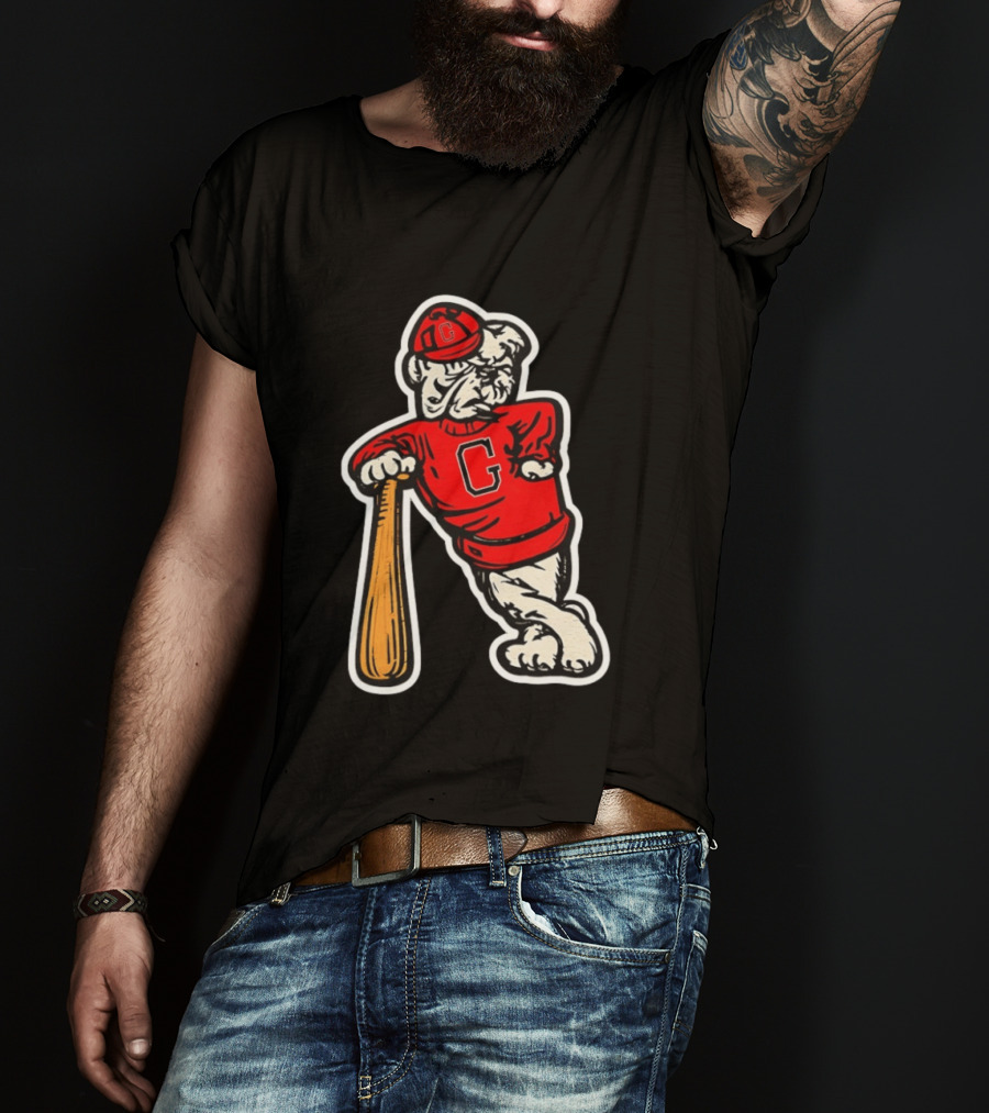 University Of Georgia Bulldogs Baseball Mascot Vintage Collegiatejára T-Shirt