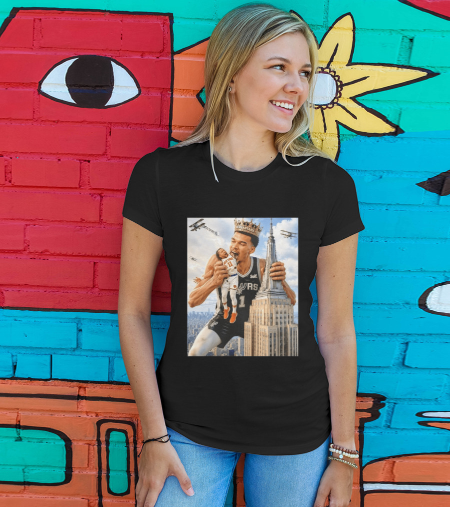 Victor Wembanyama Spurs Empire State Building Jalen Brunson Let's Go Spurs T-Shirt
