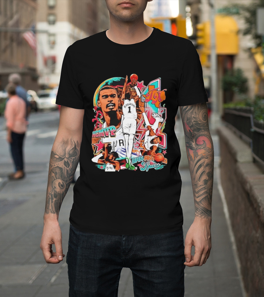 Wembanyama WEMVP San Antonio Spurs Basketball Action TX T-Shirt