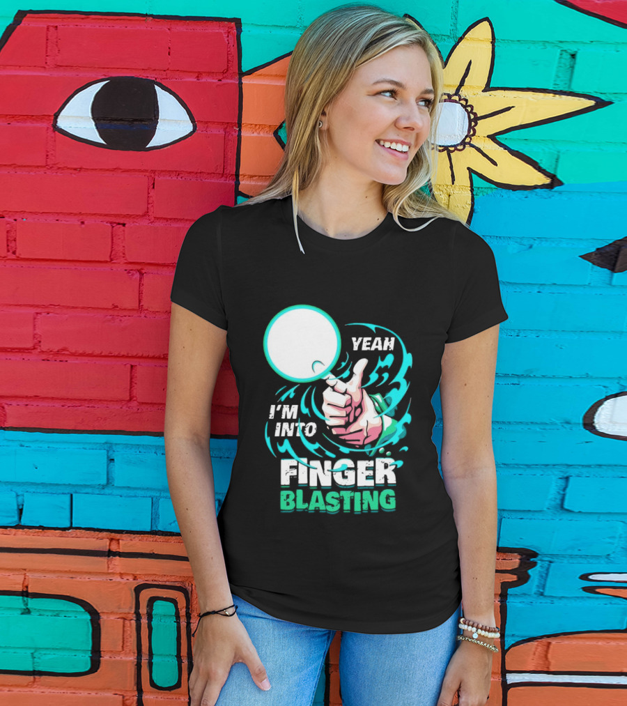Yeah I Am Into Finger Blasting Cartoon Thumbs Up Spiral T-Shirt