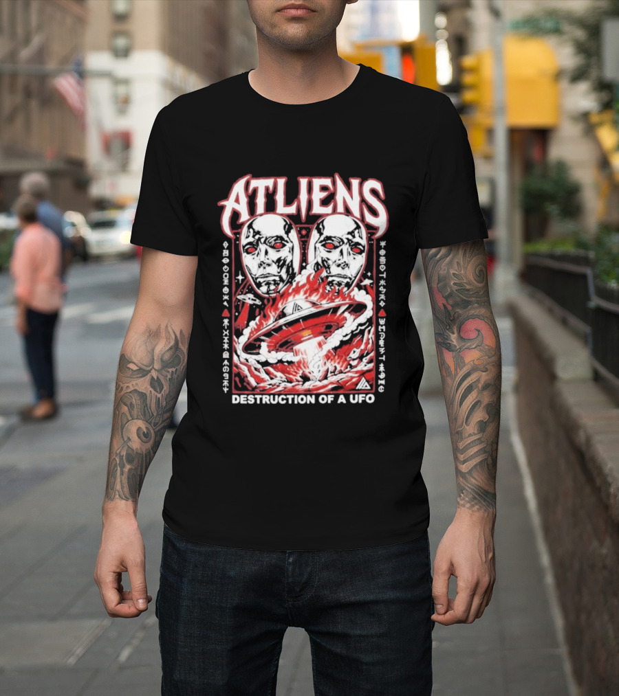 Atliens Room Six Destruction Of A UFO Attack Crew 4318 T-Shirt