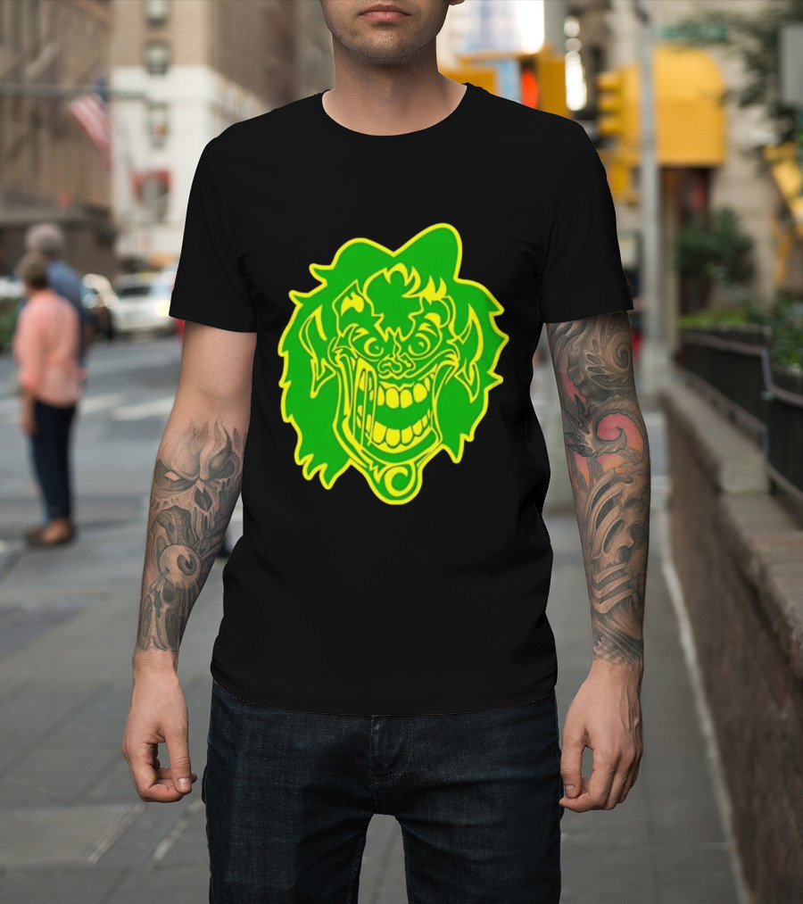 Insane Clown Posse Hatchetman Wicked Clown Face Neon Green Yellow T-Shirt