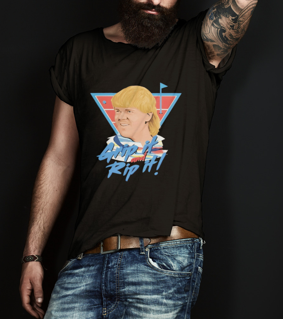 John Daly Bigface Golf Of America 4th Of July Grip It Rip It T-Shirt