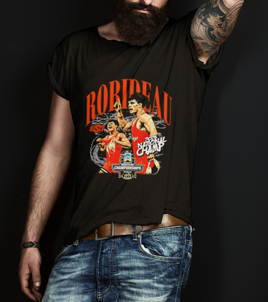 Landon Robideau Oklahoma State Wrestling 2026 National Champ Robideau NCAA T-Shirt