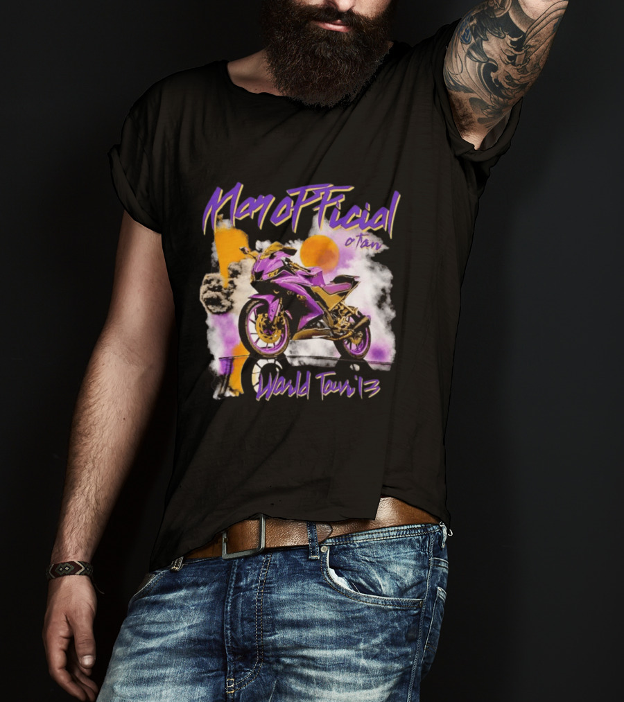 ManOfficial OTan World Tour 13 Motorcycle Purple Sunset T-Shirt