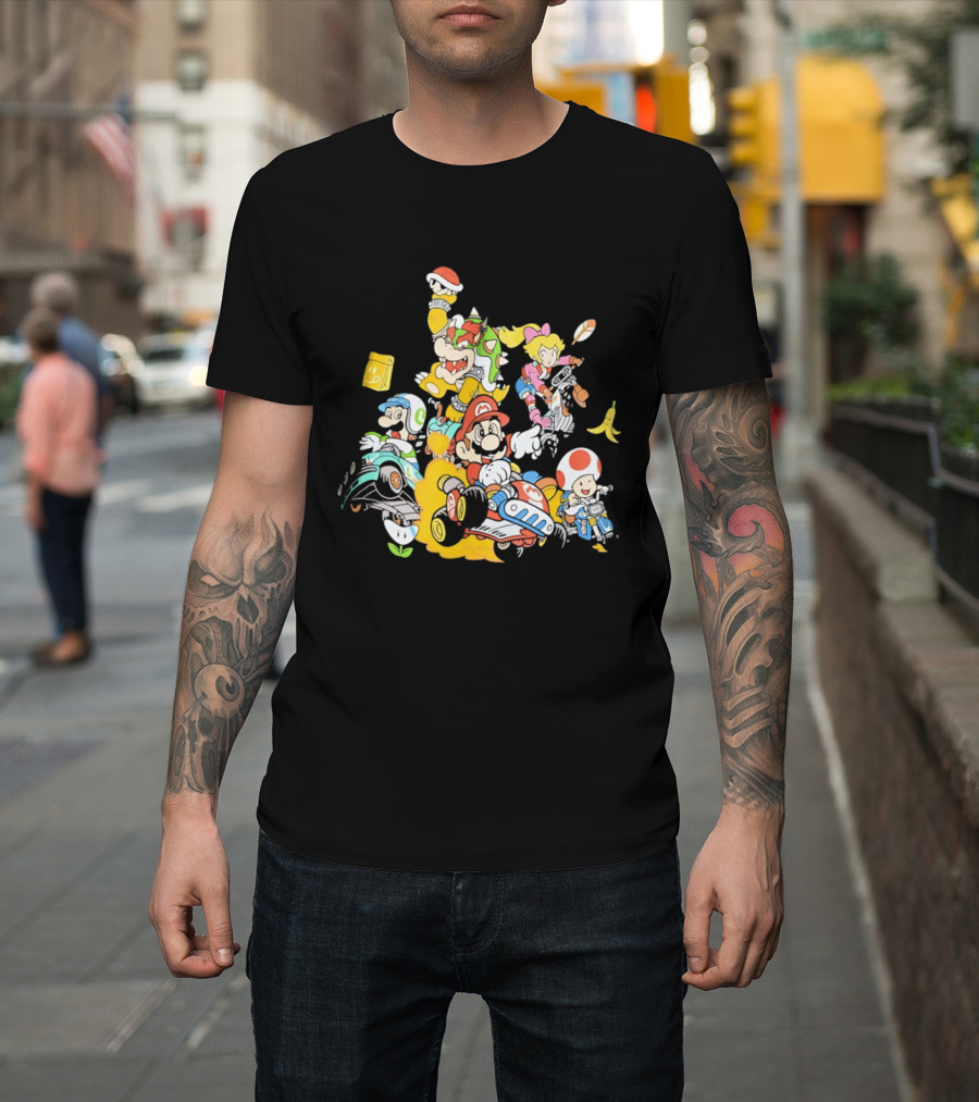 Mario Kart Racing Adventures With Luigi Toad Bowser Princess Peach T-Shirt