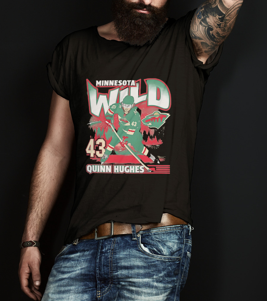 Minnesota Wild Quinn Hughes 43 Hockey Team Player Number T-Shirt
