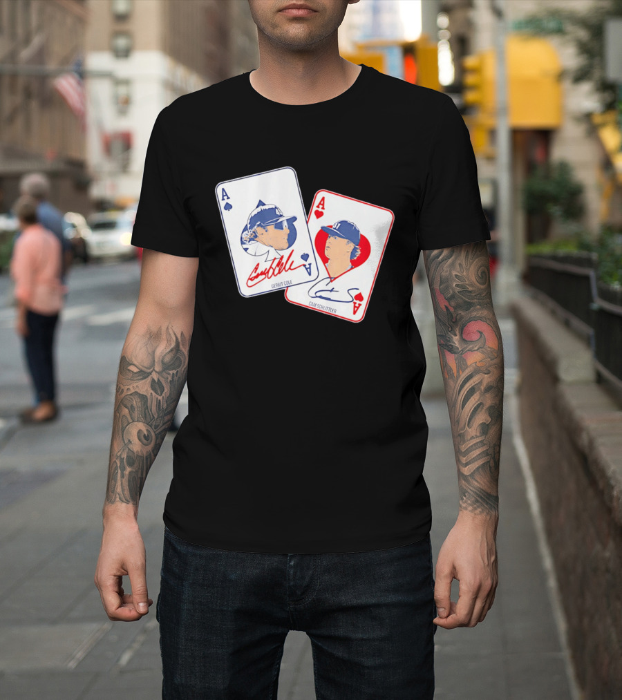 New York Yankees Gerrit Cole Cam Schlittler Pocket Aces Playing Cards T-Shirt