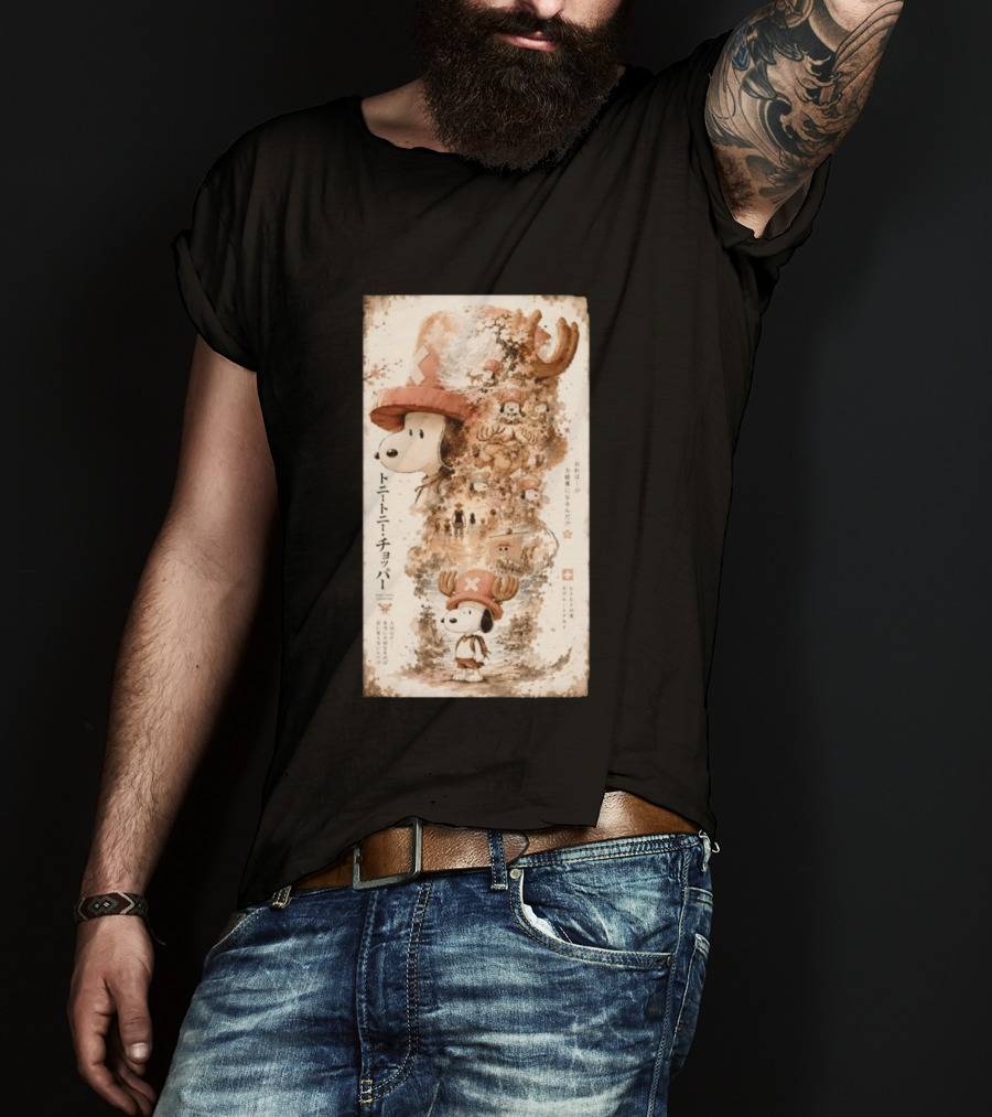 Tony Tony Chopper Snoopy One Piece Ore Wa Mannonyaku Ni Naru Nda Collaboration T-Shirt