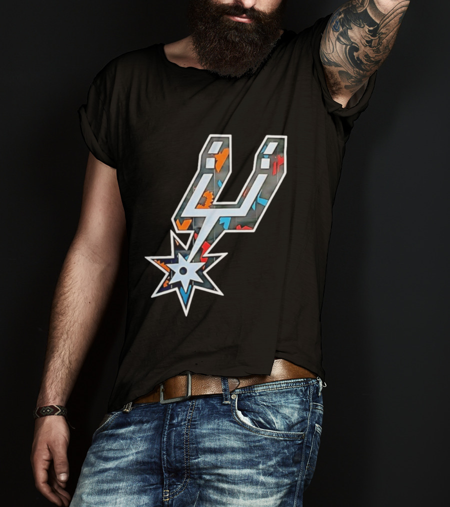 San Antonio Spurs Fiesta Colors Iconic Basketball T-Shirt