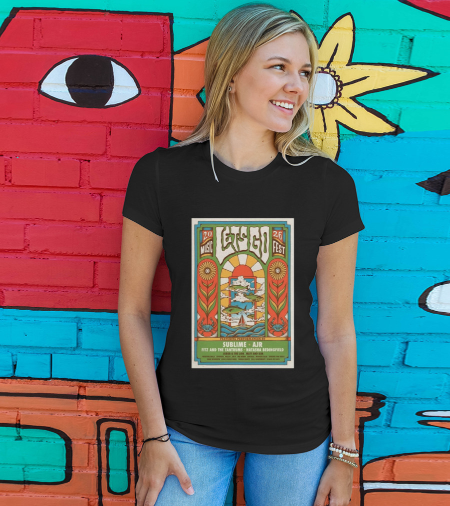 Let's Go Music Fest 2026 Crownsville MD Featuring Sublime AJR Fitz And The Tantrums Natasha Bedingfield Judah And The Lion Matt And Kim T-Shirt