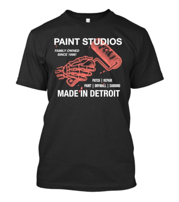 Paint Studios Family Owned Since 1998 Patch Denim Print Upholstery Sewing Made In Detroit T-Shirt