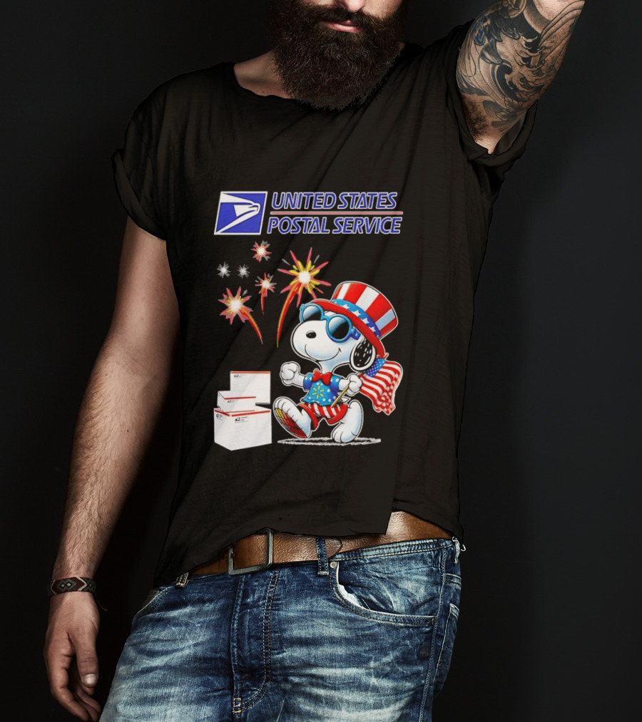 Snoopy Fourth Of July United States Postal Service Patriotic Celebration T-Shirt