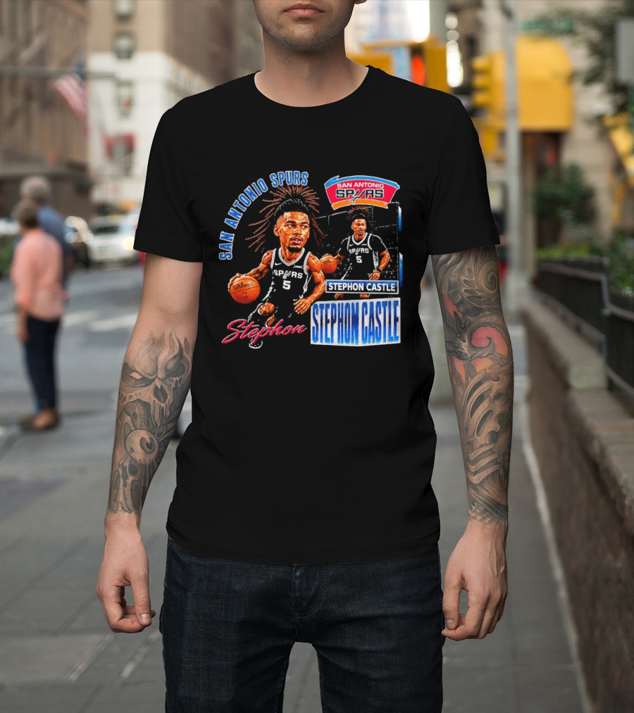 San Antonio Spurs Stephon Castle 90s Bootleg T-Shirt