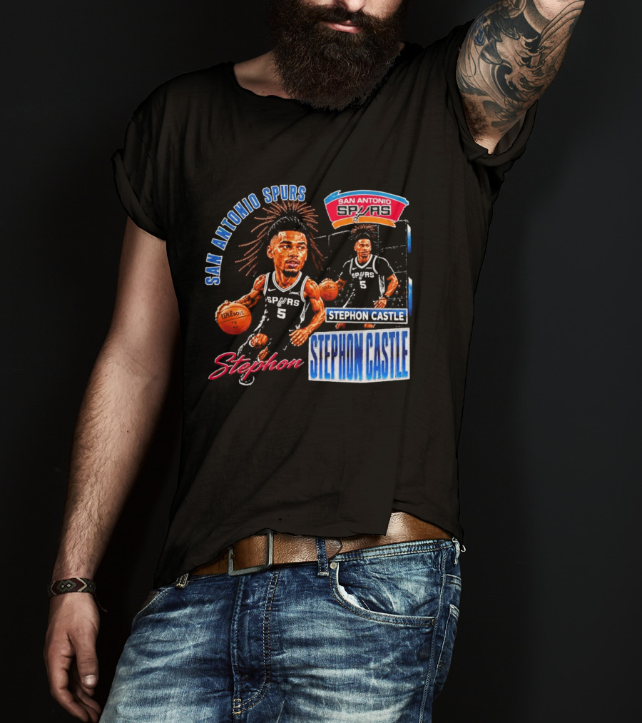 San Antonio Spurs Stephon Castle 90s Bootleg T-Shirt