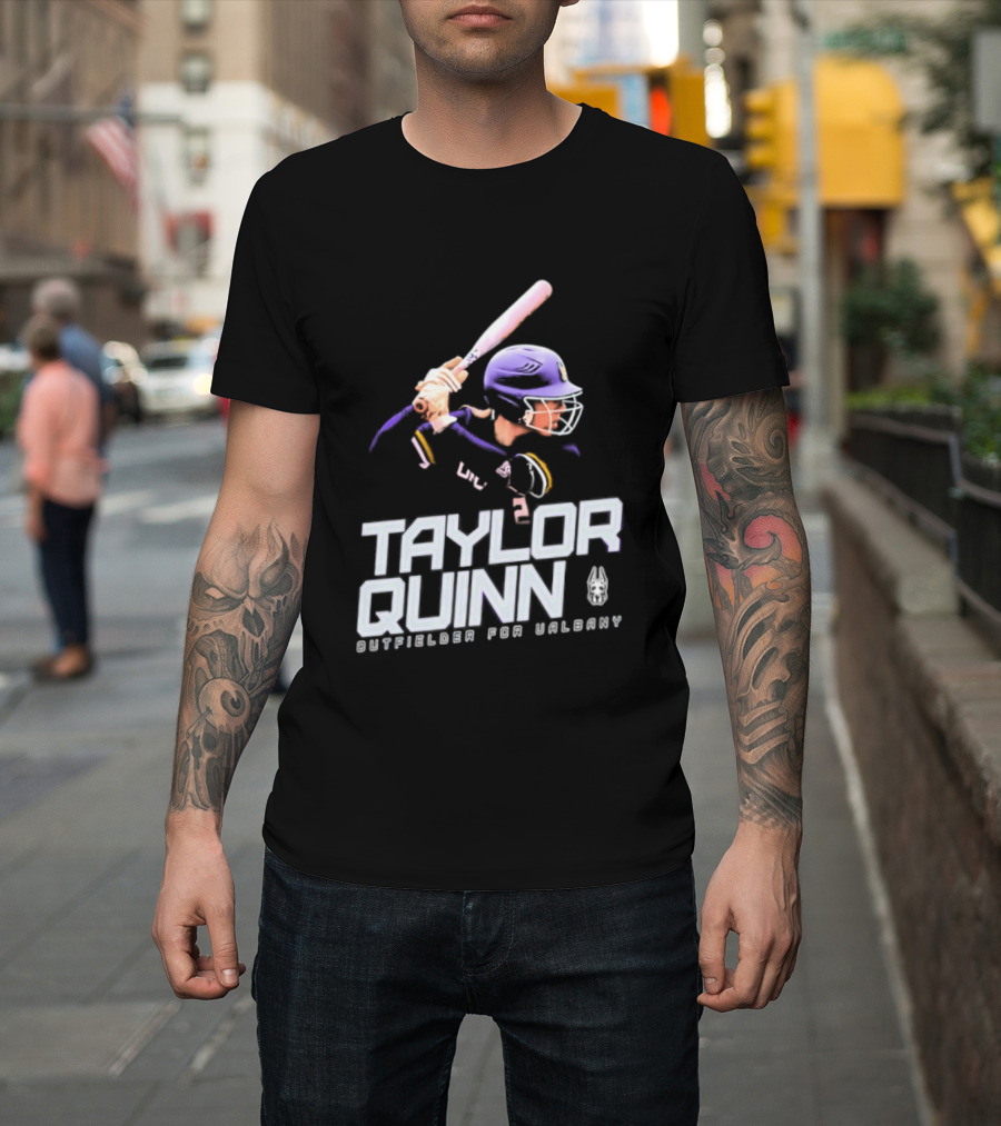 Taylor Quinn UAlbany Outfielder Baseball Sports T-Shirt