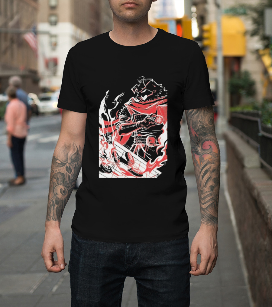 Technoblade Of War Gamer Tribute Epic Medieval Style Scarf And Flames T-Shirt