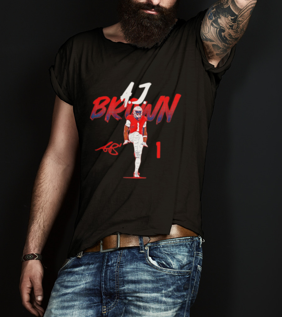 A.J. Brown 1 Pose New England Patriots NFL Football Player T-Shirt