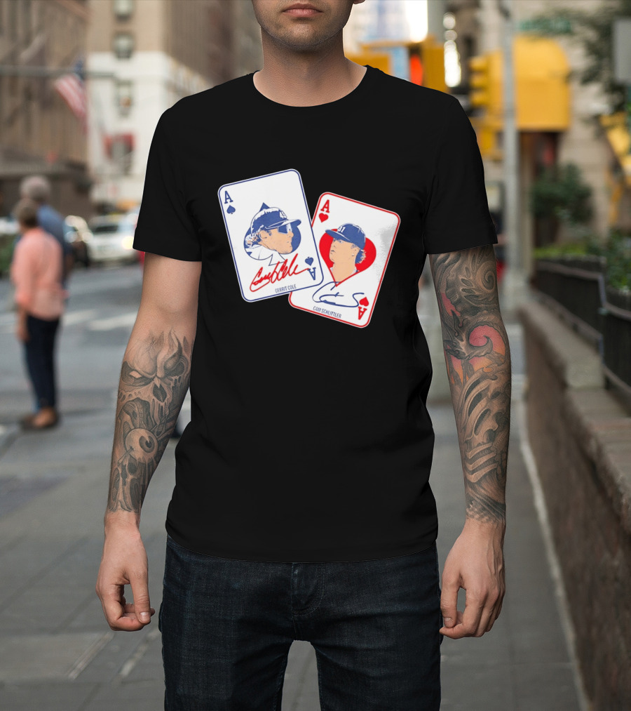Gerrit Cole Cam Schlittler Ace Of Spades And Hearts Baseball Player Cards Men's T-Shirt