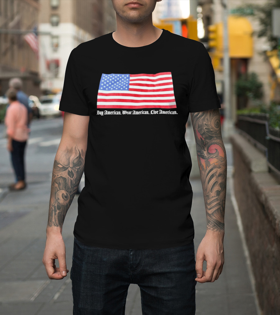Buy American Wear American Live American Flag Stars And Stripes T-Shirt