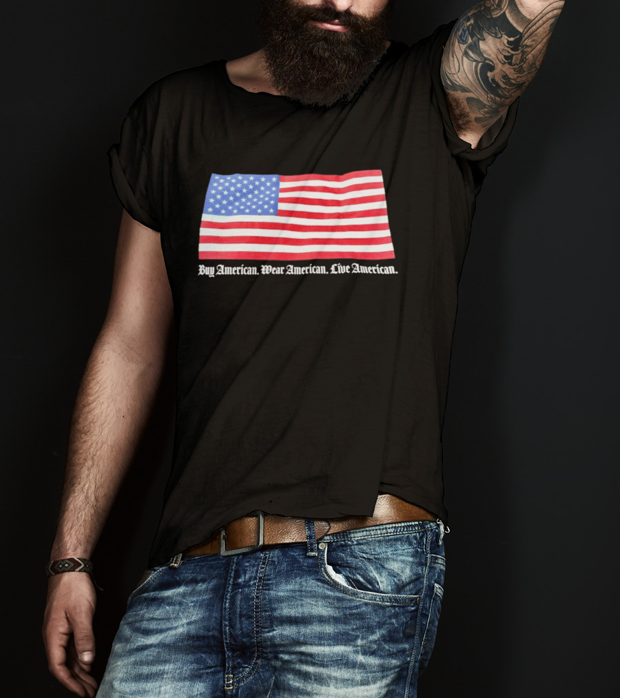 Buy American Wear American Live American Flag Stars And Stripes T-Shirt