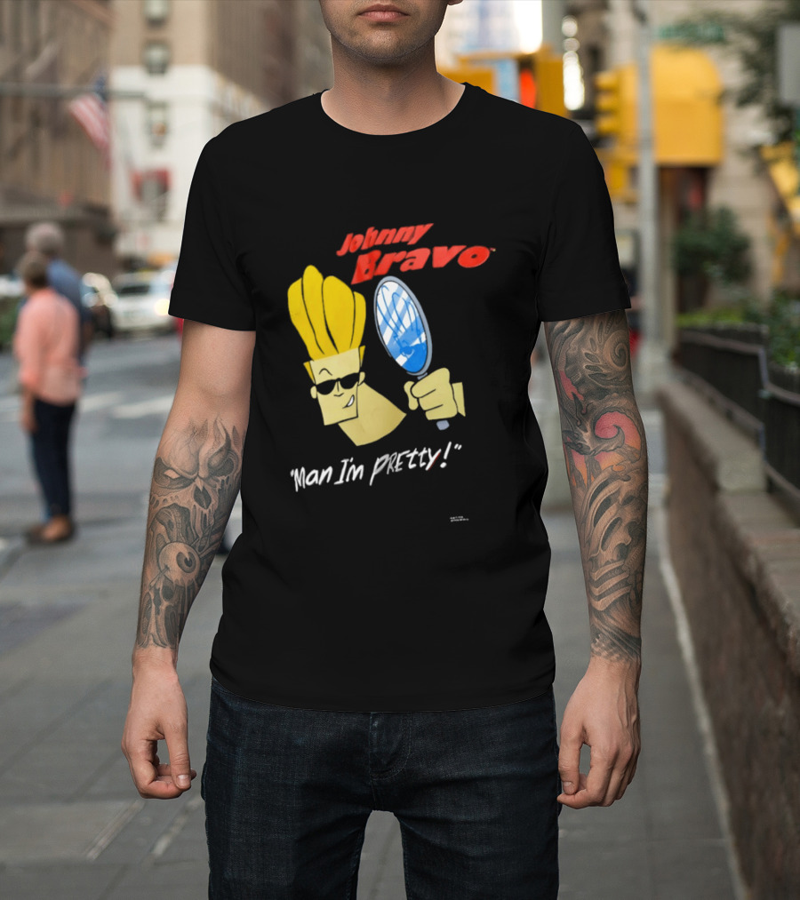 Johnny Bravo Man I'm Pretty Magnifying Mirror T-Shirt