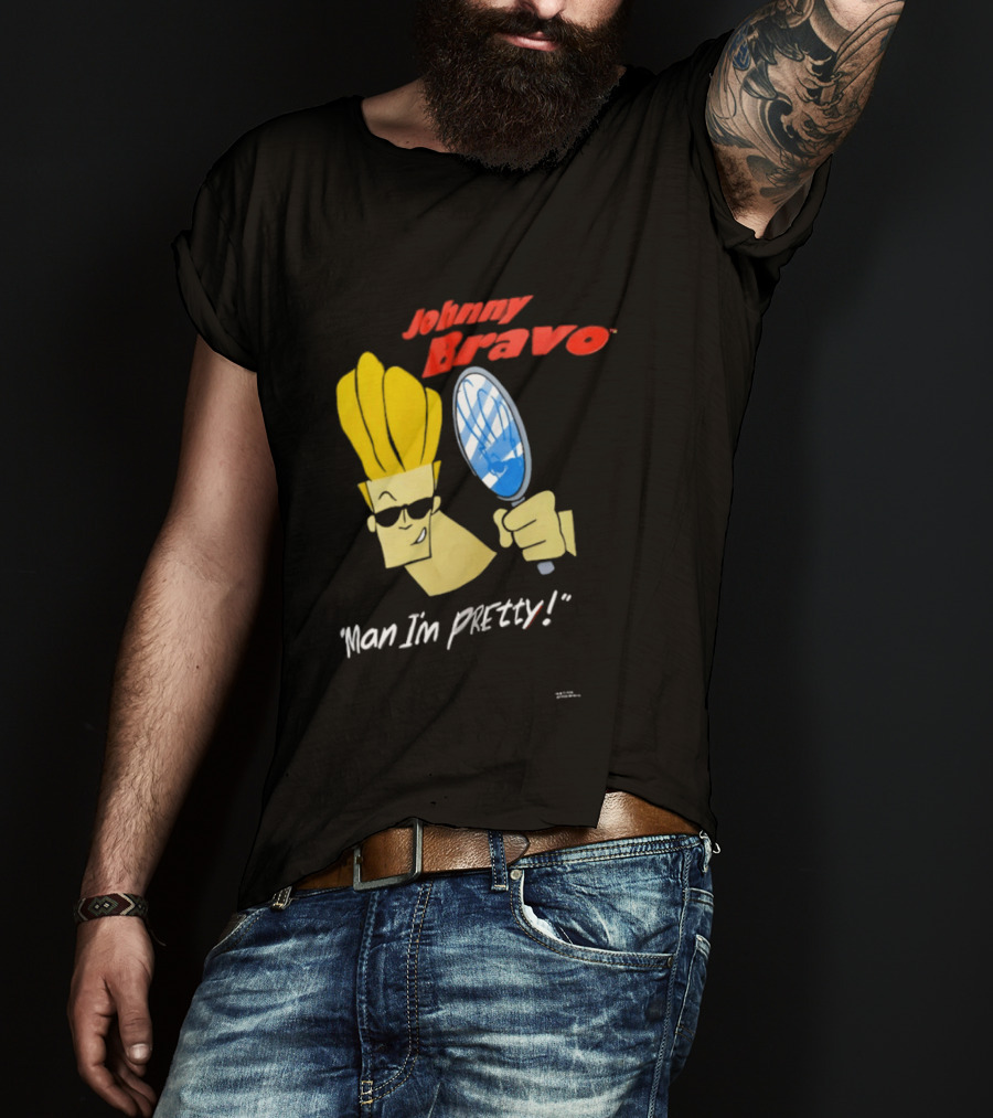 Johnny Bravo Man I'm Pretty Magnifying Mirror T-Shirt