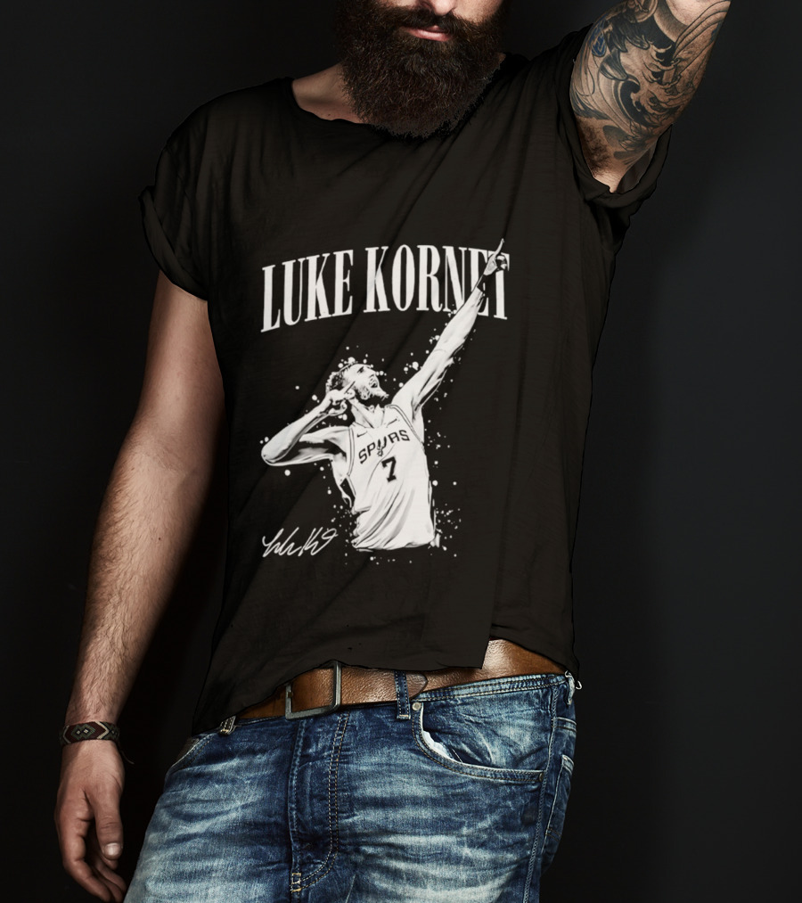 Luke Kornet San Antonio Basketball Number 7 Signature T-Shirt