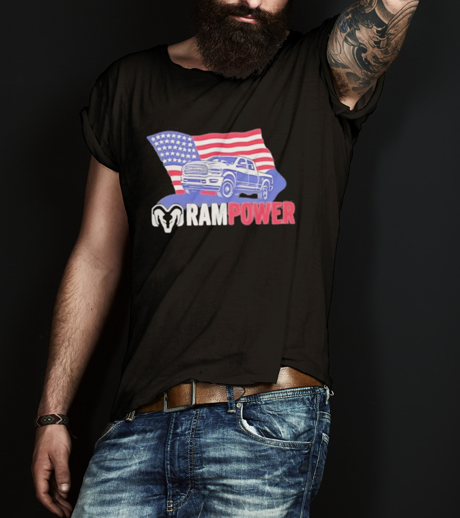 Ram Power American Flag Truck Patriot T-Shirt