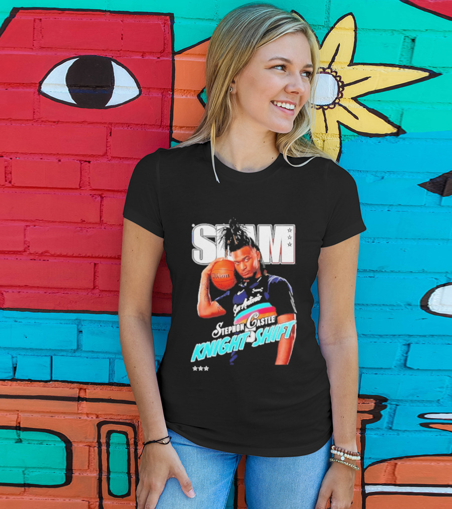 San Antonio Spurs Stephon Castle Slam Knight Shift T-Shirt