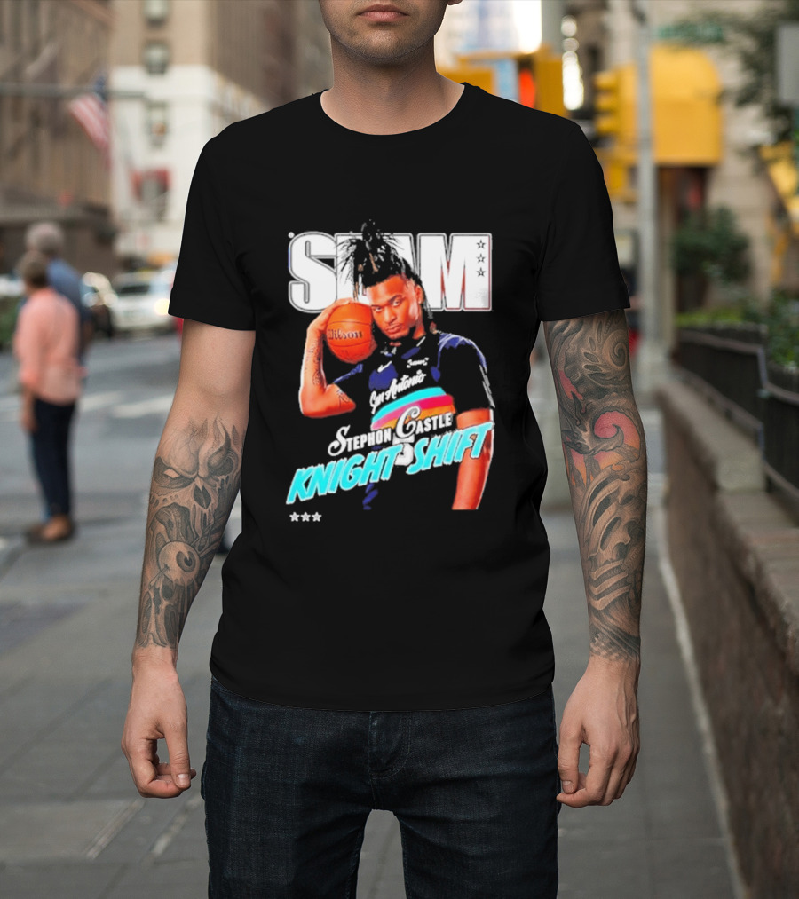 San Antonio Spurs Stephon Castle Slam Knight Shift T-Shirt