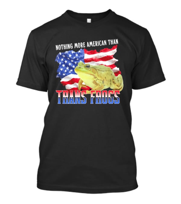Nothing More American Than Trans Frogs Pride USA Flag Frog T-Shirt